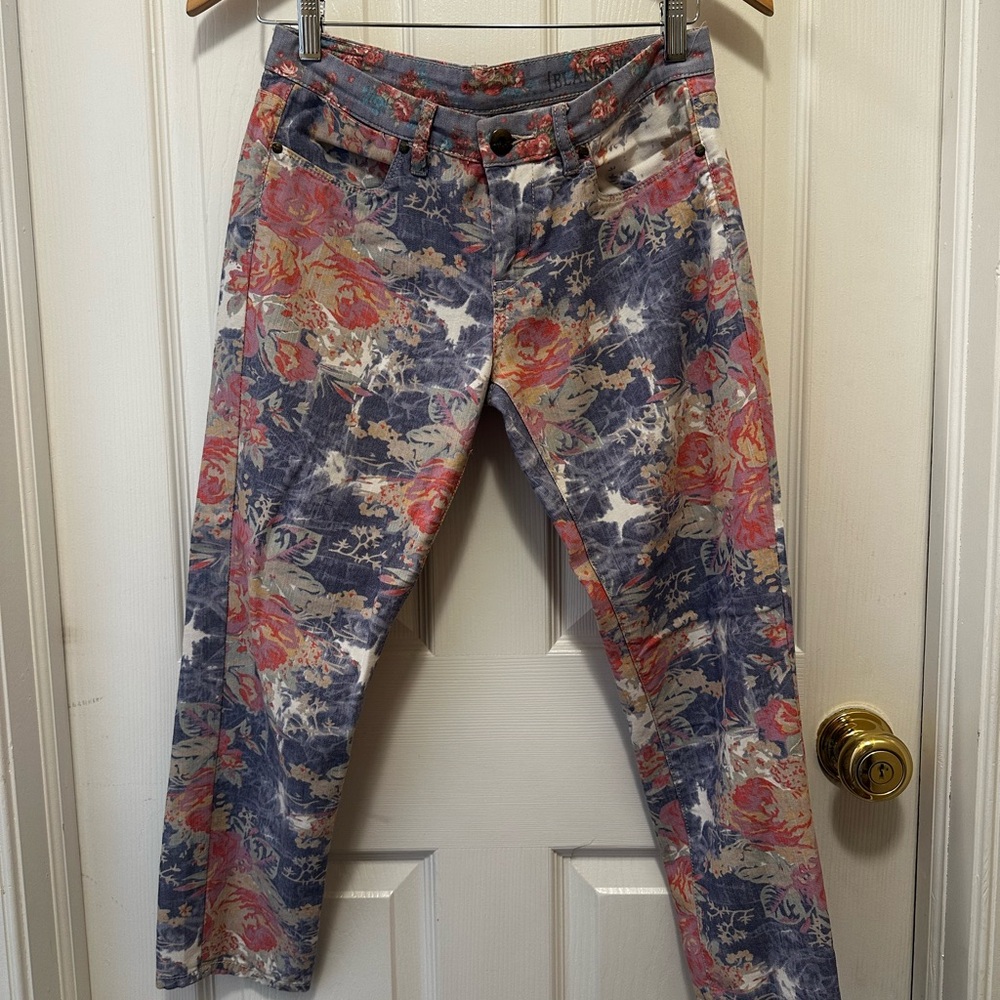 Blank NYC Floral Print Women Jeans - Blue and Pink